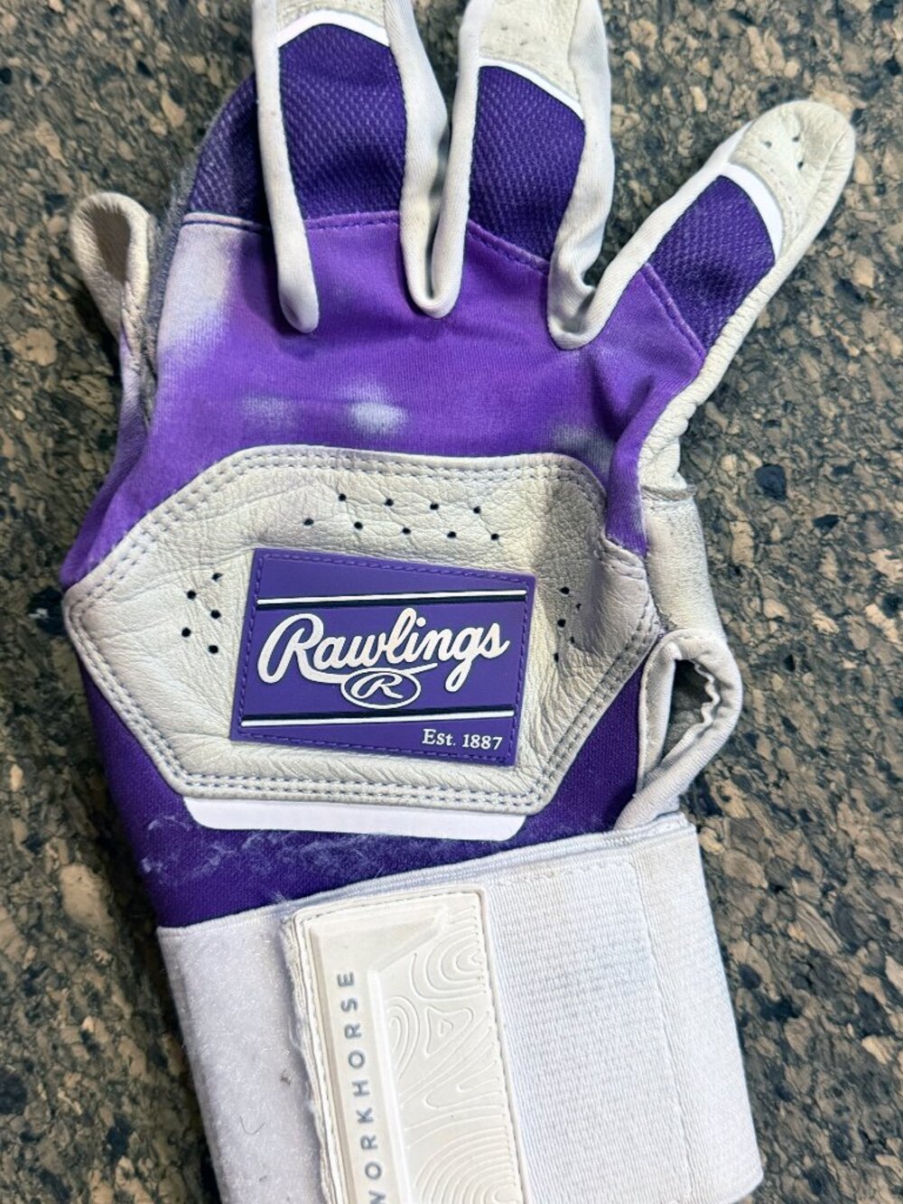 Workhorse Compression Strap Batting Gloves, Purple Adult S